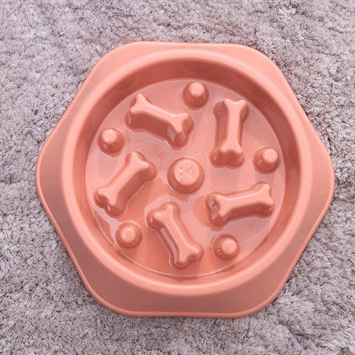 Bone Shape Anti-Choke Slow Feed Dog Bowl